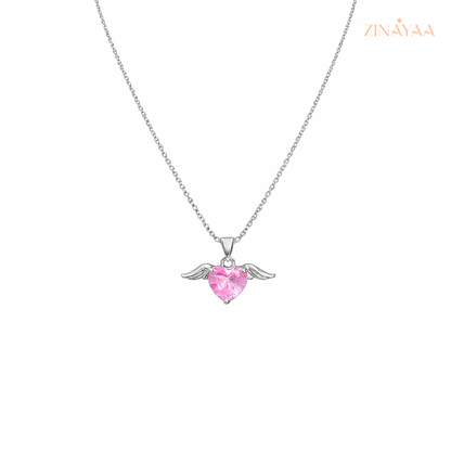925 Sterling Silver Angel Heart Necklace