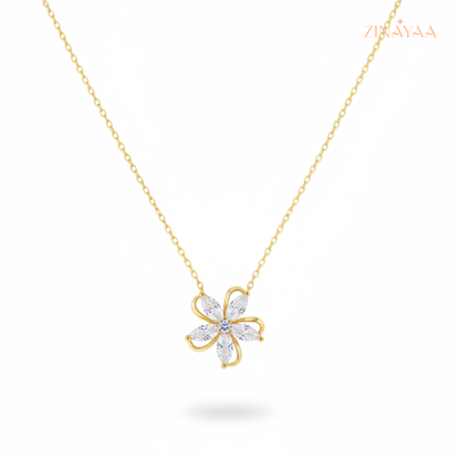 925 Sterling Silver Golden Bloom Adjustable Necklace