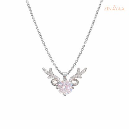 925 Sterling Silver Angel Wings Adjustable Pendant Necklace