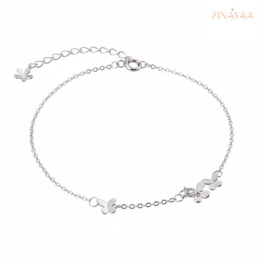 925 Sterling Silver Butterfly Charm Adjustable