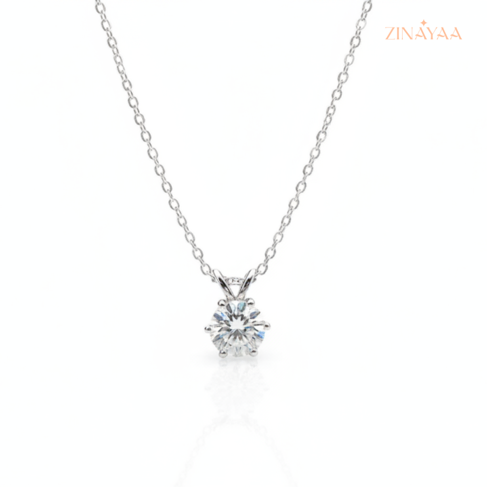 925 Sterling Silver Solitaire Spark Adjustable Pendant Necklace