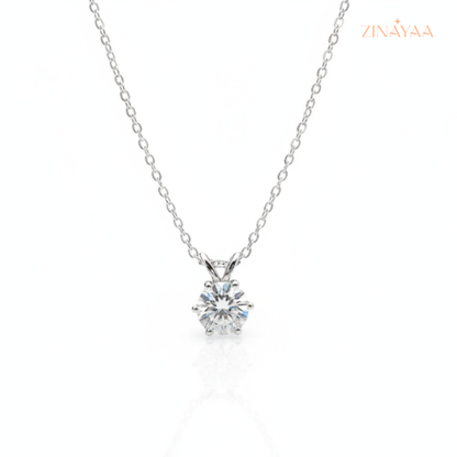 925 Sterling Silver Solitaire Spark Adjustable Pendant Necklace