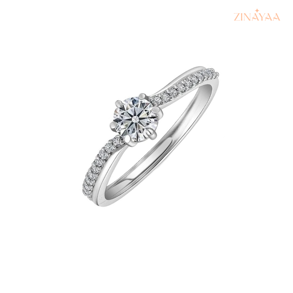 925 Sterling Silver Classic Solitaire Adjustable Ring
