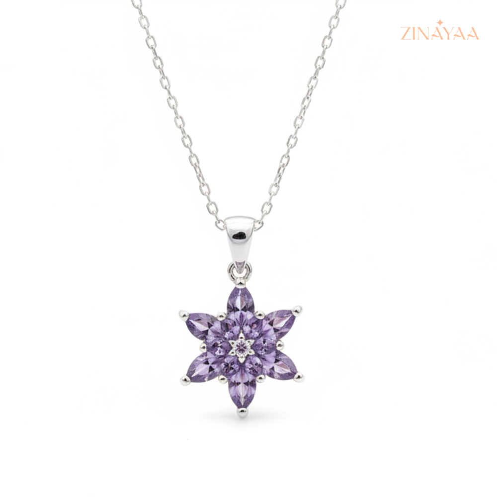 925 Sterling Silver Blossom Vine Pendant Necklace