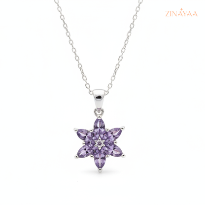 925 Sterling Silver Blossom Vine Pendant Necklace