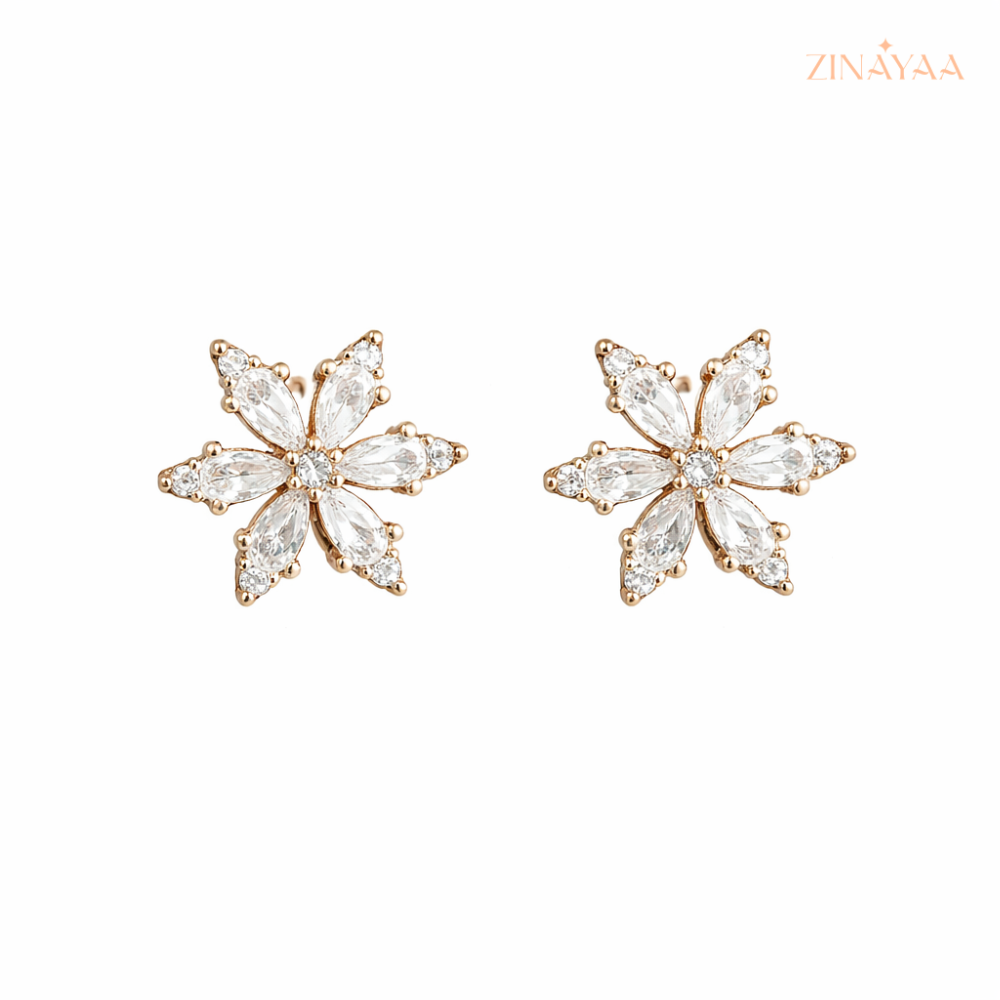 925 Sterling Silver Crystal Bloom Stud Earrings