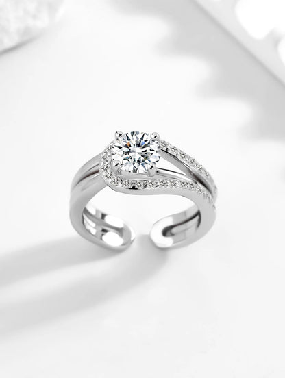 92.5 Sterling Silver 2 in 1 adjustable Ring