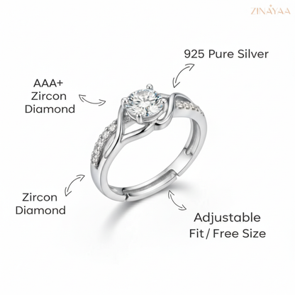 92.5 Twisted Grace Solitaire Women’s Sterling Silver Ring
