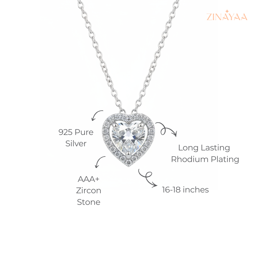 925 Sterling Silver Sparkling Heart Trio Adjustable Pendant Necklace
