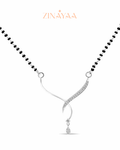 92.5 Sterling Silver Minimal Mangalsutra Necklace