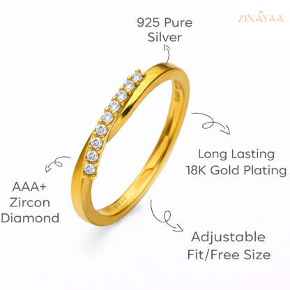 92.5 Sterling Silver Golden Whisper Adjustable Band