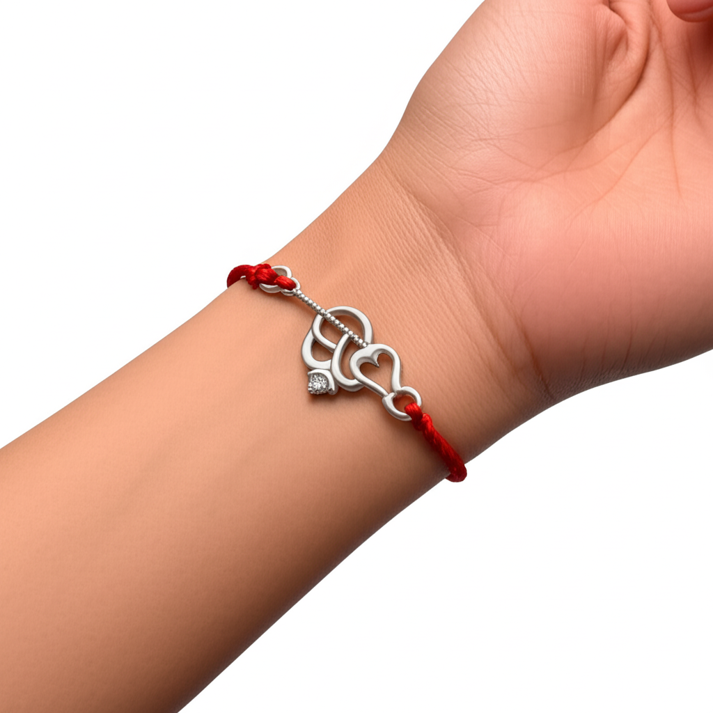 92.5 sterling silver Om Trishul rakhi