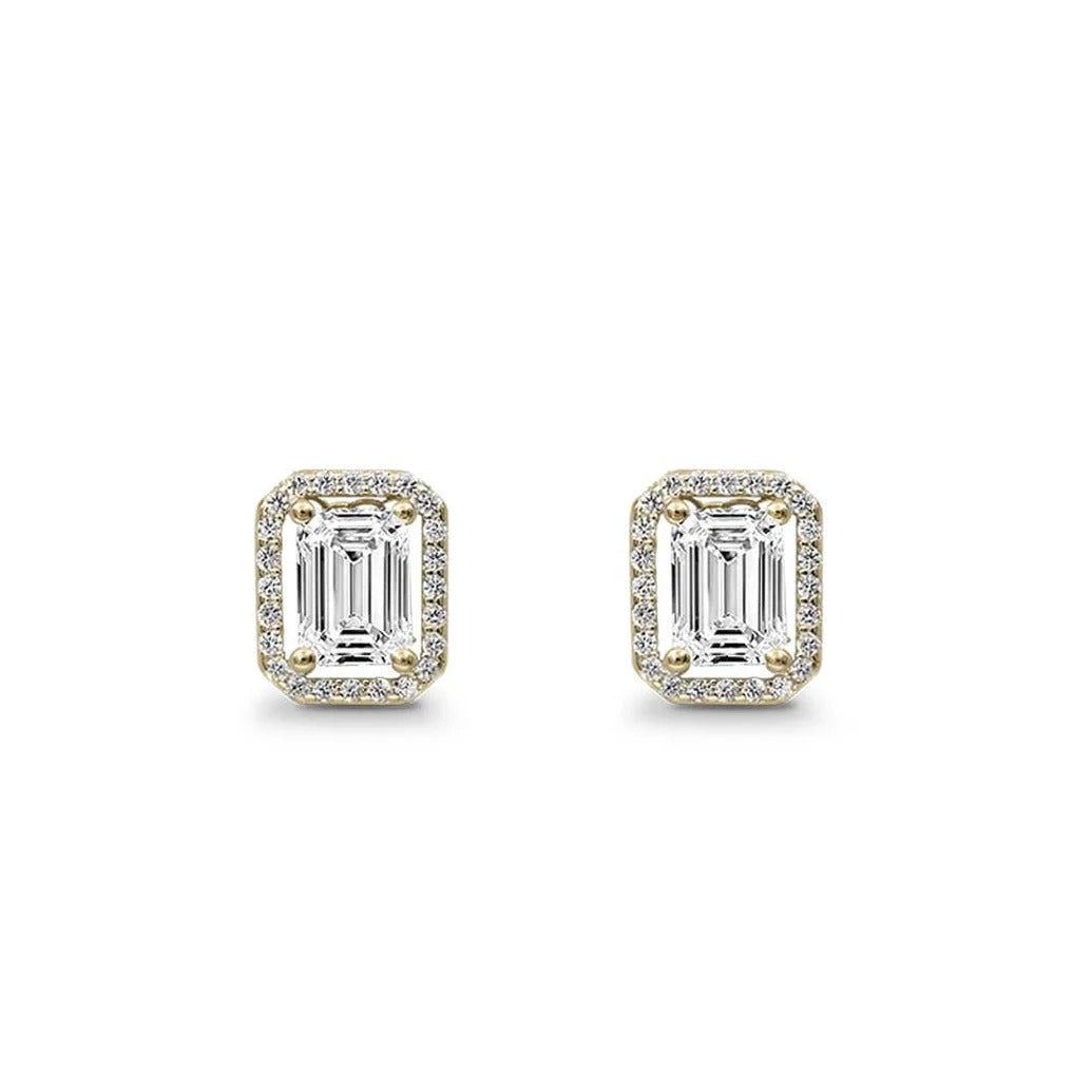 92.5 Sterling Silver Emerald cut Pendant Set