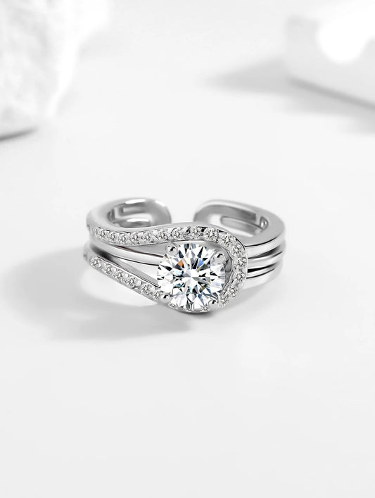 92.5 Sterling Silver 2 in 1 adjustable Ring