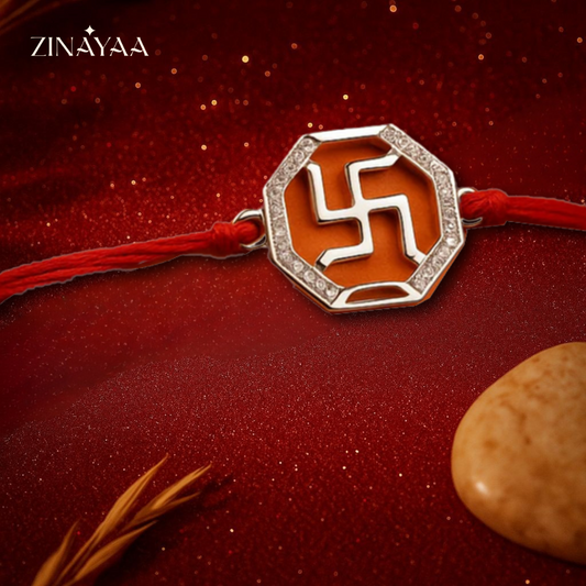 92.5 sterling silver Swastik Rakhi