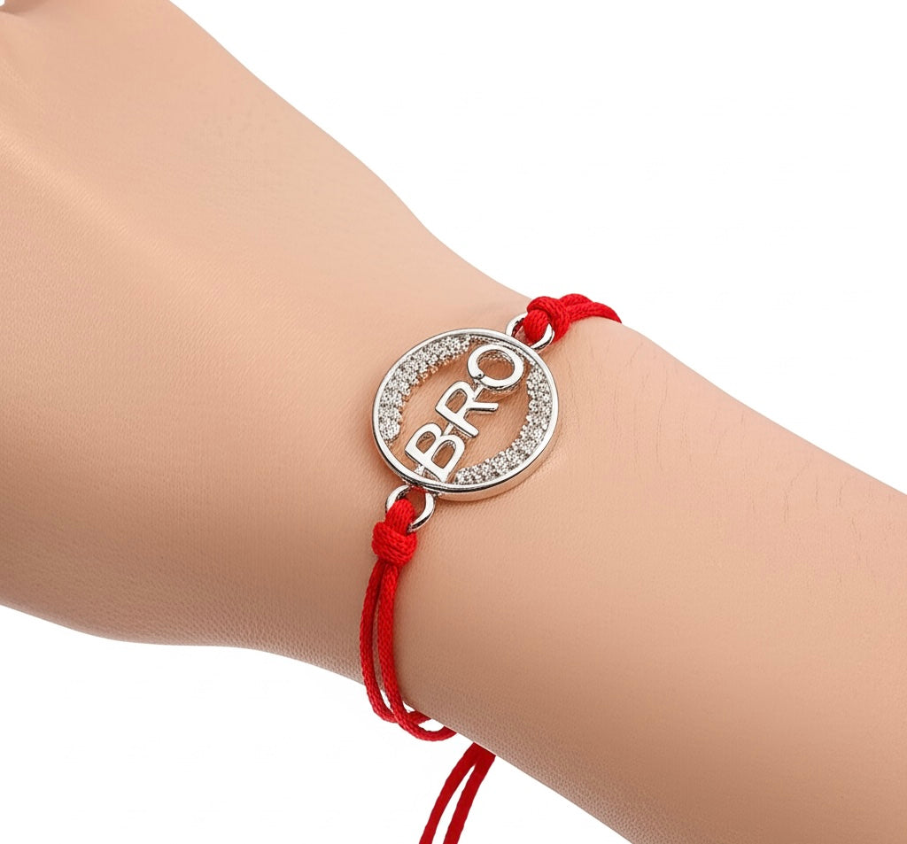 92.5 sterling silver studded Bro Rakhi
