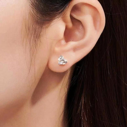 92. 5 Sterling Silver Heart-Cut Stud Earrings