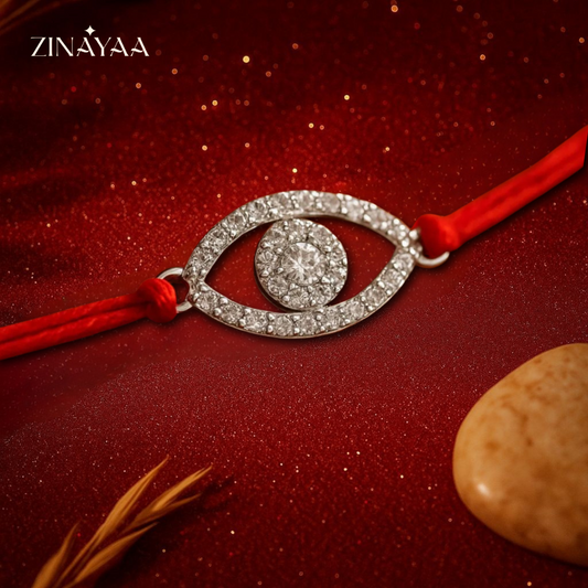 92.5 sterling silver studded evil eye Rakhi