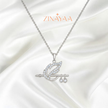 92.5 Sterling Silver Krishna's Flute Pendant with Chain