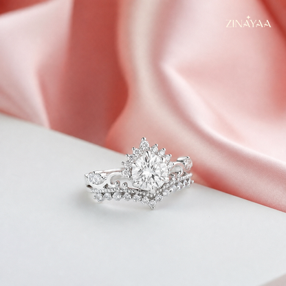 925 Sterling Silver Sky Halo Adjustable Ring