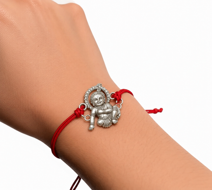 92.5 sterling silver studded Krishna Rakhi