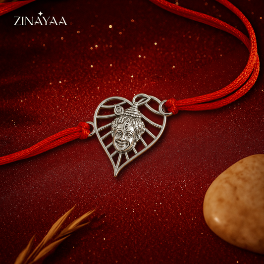 92.5 sterling silver studded Laddu Gopal Rakhi