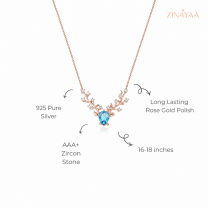 925 Sterling Silver Deer Bloom Pendant Necklace
