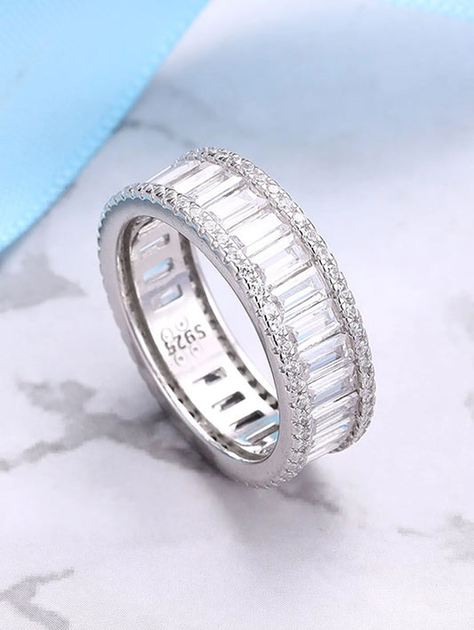 92.5 Sterling Silver Tennis Ring Band