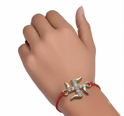 92.5 sterling silver studded Swastik Rakhi