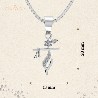 92.5 Sterling Silver Shree Krishna Basuri Pendant with Chain