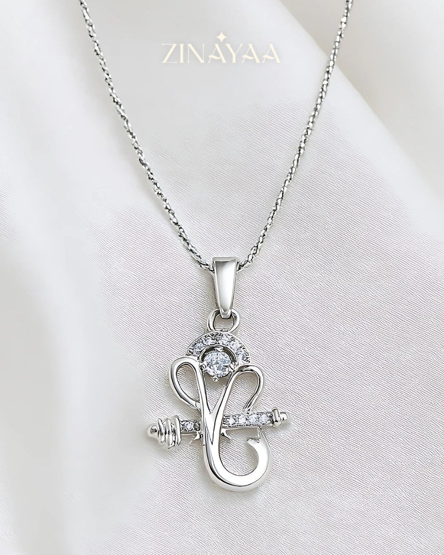 92.5 Sterling Silver Ganesh Pendant with Chain