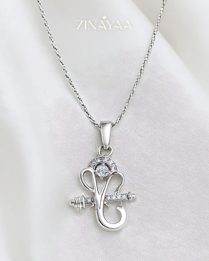 92.5 Sterling Silver Ganesh Pendant with Chain