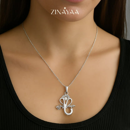 92.5 Sterling Silver Ganesh Pendant with Chain