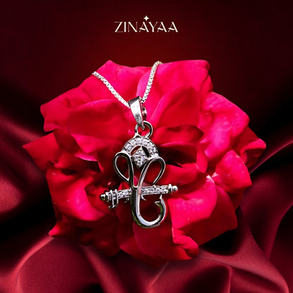 92.5 Sterling Silver Ganesh Pendant with Chain