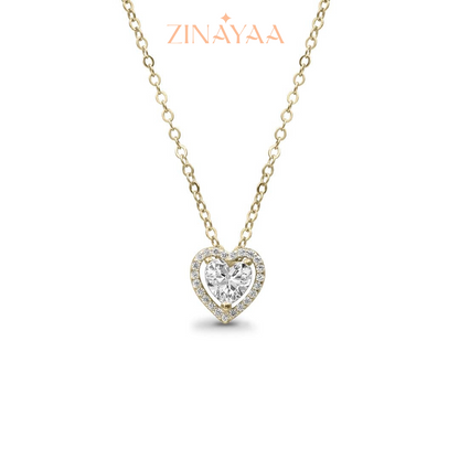 92.5 Sterling Silver Gold Heart Pendant set