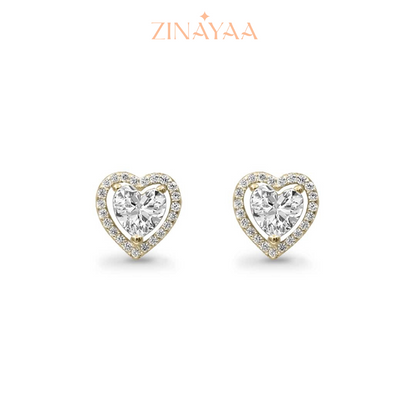 92.5 Sterling Silver Gold Heart Pendant set