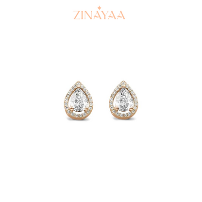 92.5 Sterling Silver Tear Drop Pendant Set in Rose Gold