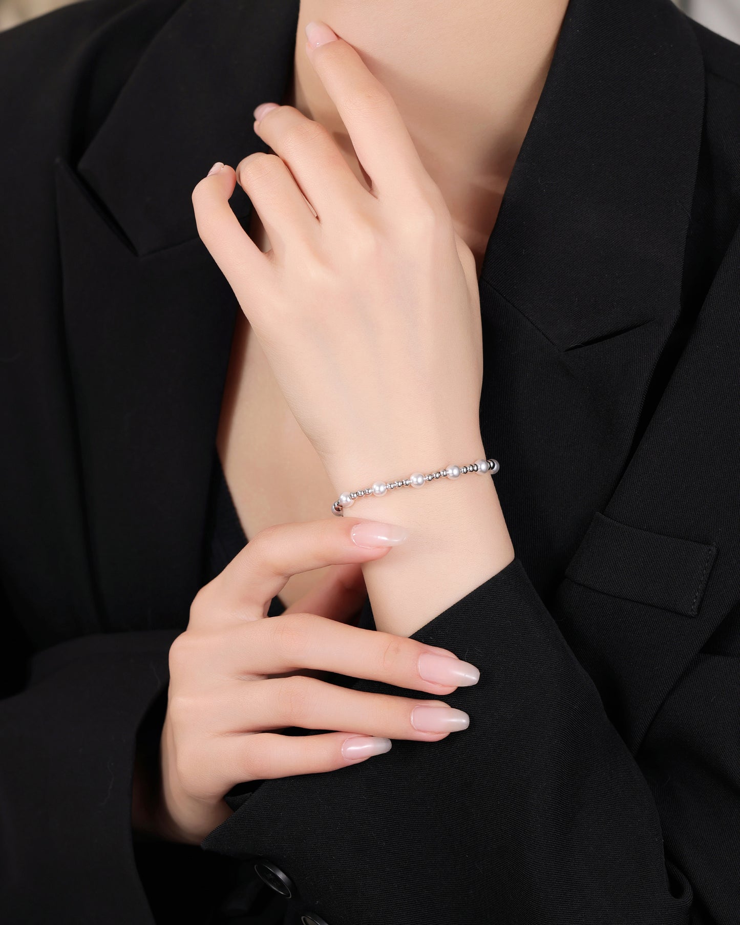 92.5 Sterling Silver Harmony Moon Bracelet