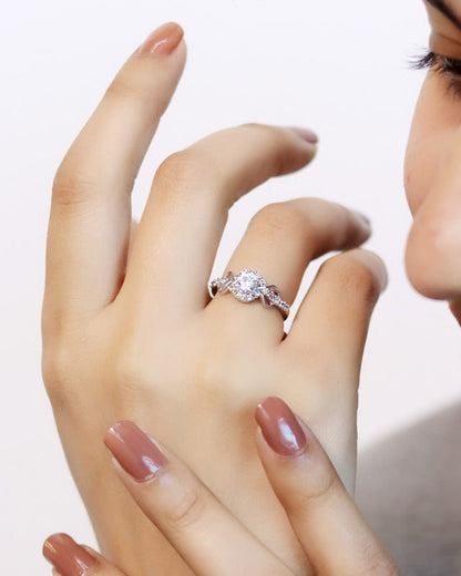 92.5 Sterling Silver Adjustable Love Root Solitaire Ring