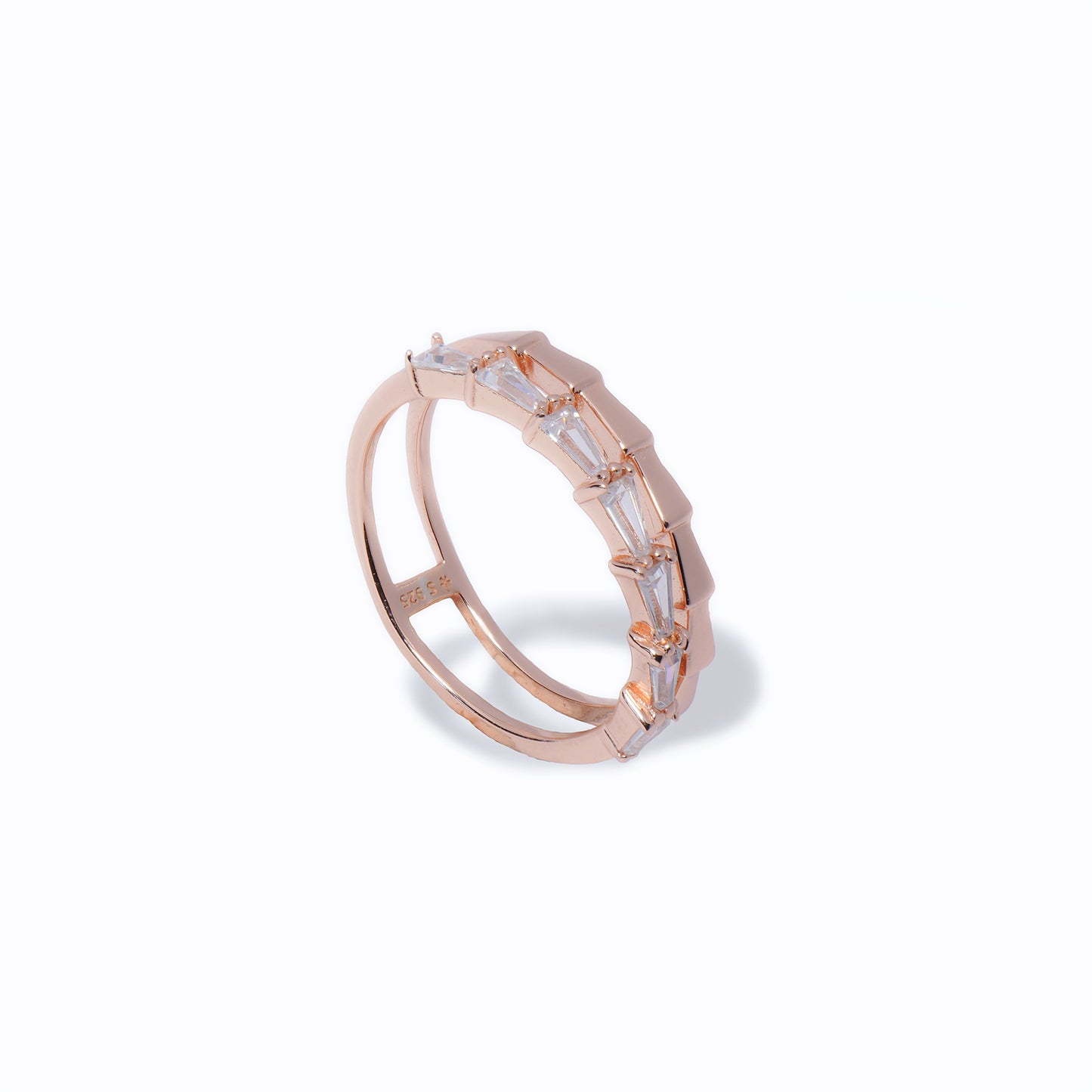 92.5 Sterling Silver Spiral Bliss Ring in Rose Gold