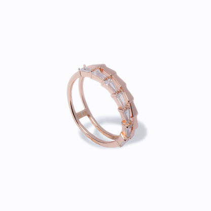 92.5 Sterling Silver Spiral Bliss Ring in Rose Gold