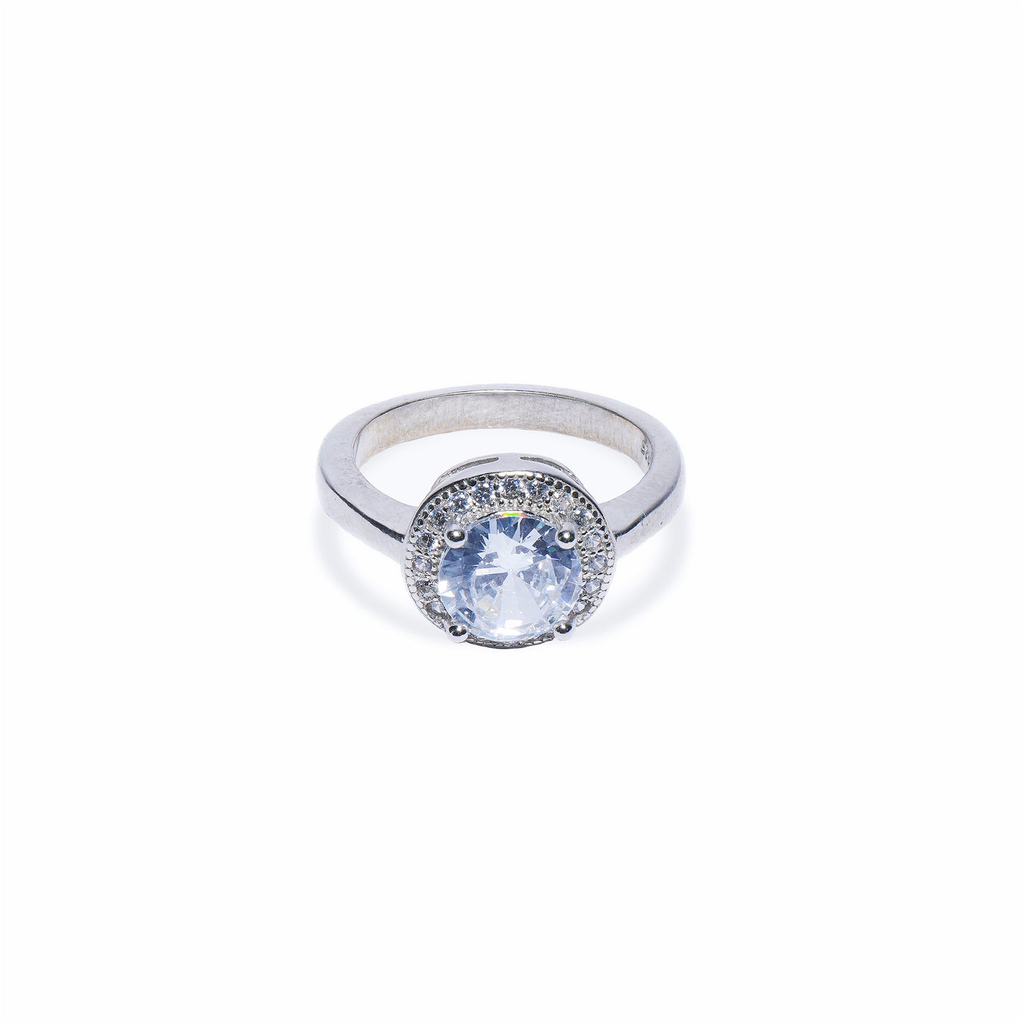 92.5 Sterling Silver Classic Solitaire Ring