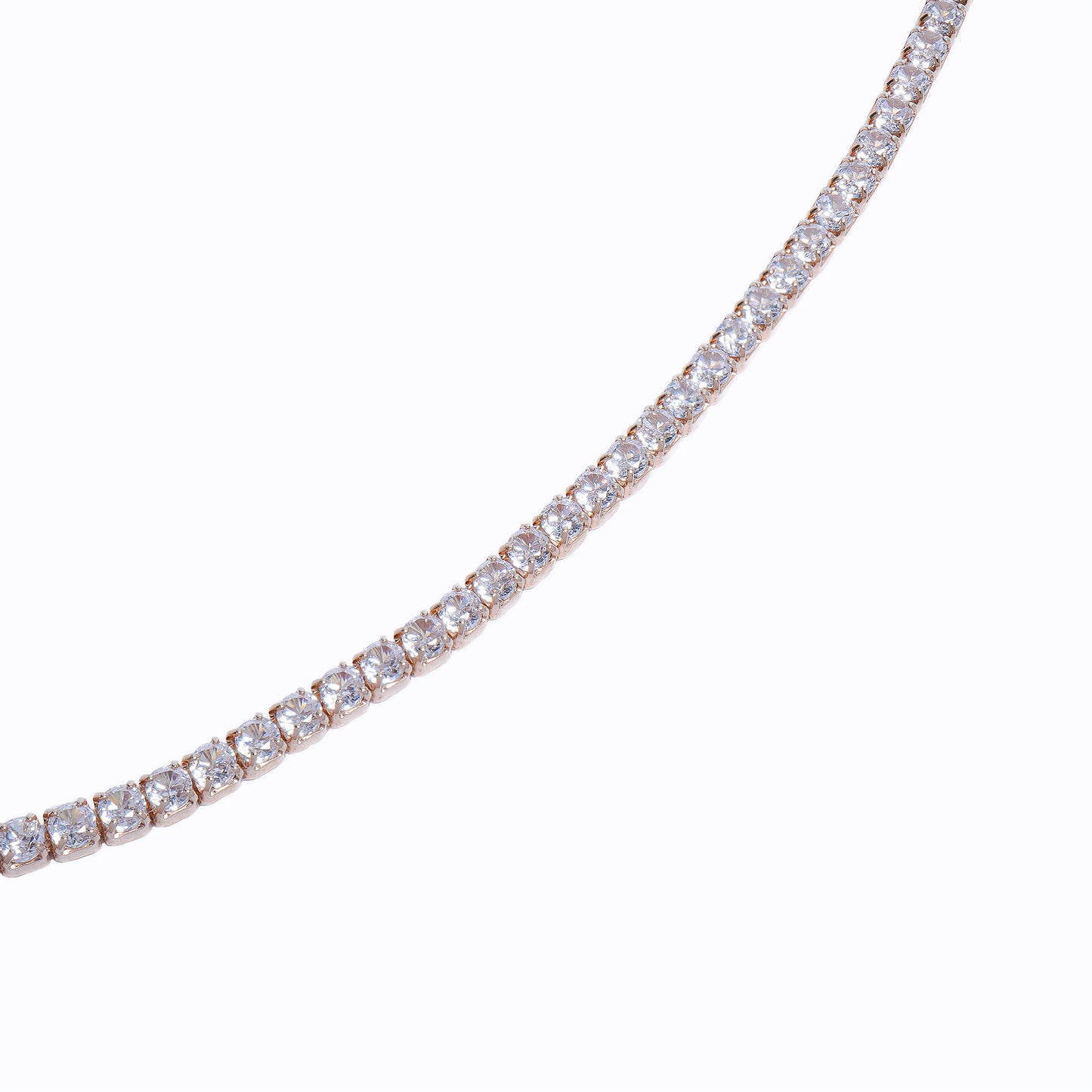 92.5 Sterling Silver Sleek Tennis Bracelet in Rose Gold