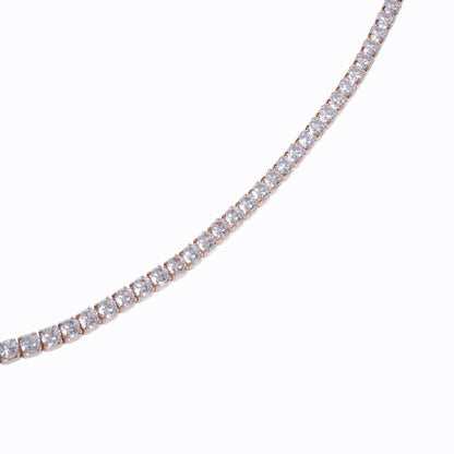 92.5 Sterling Silver Sleek Tennis Bracelet in Rose Gold