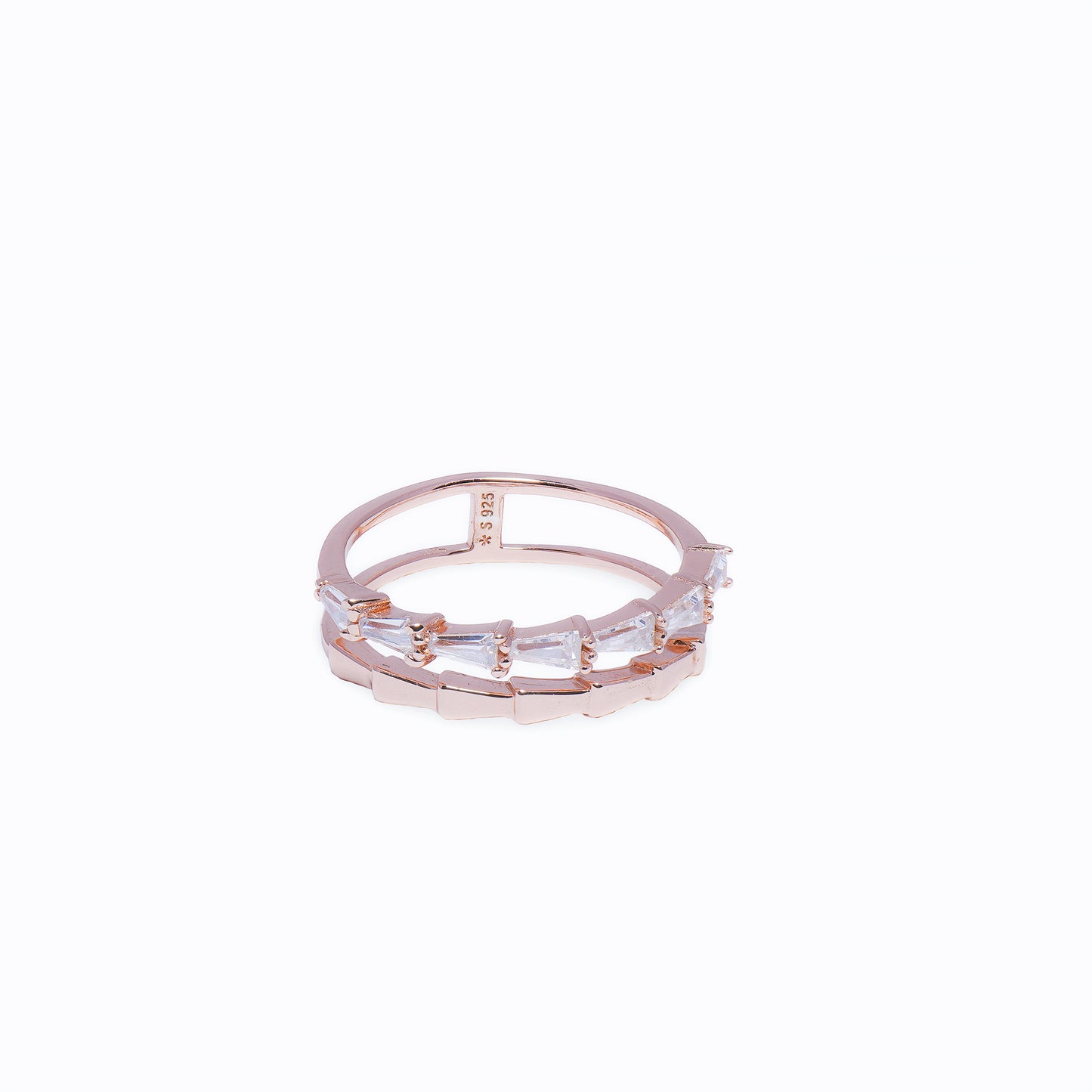 92.5 Sterling Silver Spiral Bliss Ring in Rose Gold