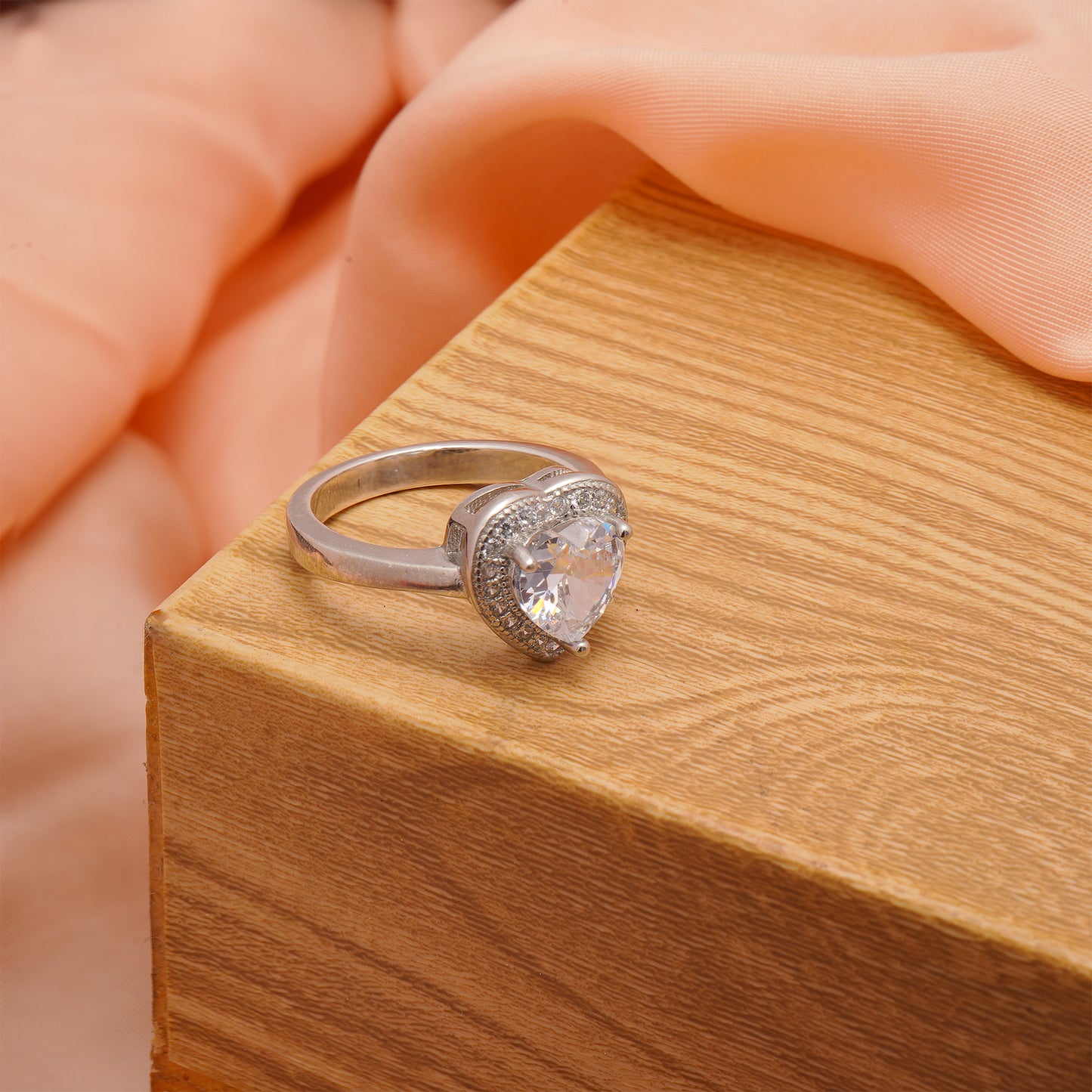 92.5 Sterling Silver Sweet Heart Ring