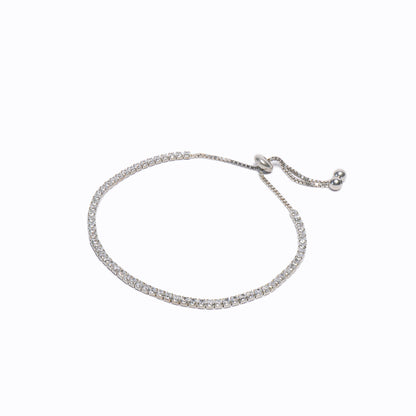 92.5 Sterling Silver Sleek Tennis Bracelet in Silver