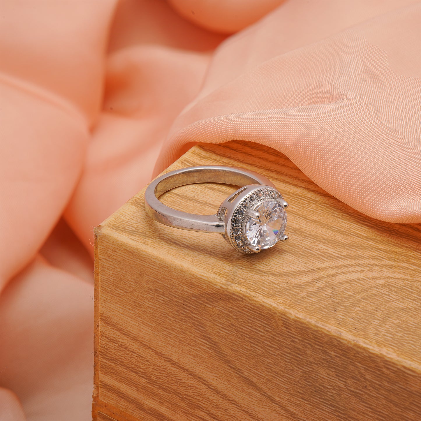 92.5 Sterling Silver Classic Solitaire Ring