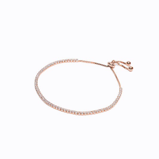 92.5 Sterling Silver Sleek Tennis Bracelet in Rose Gold