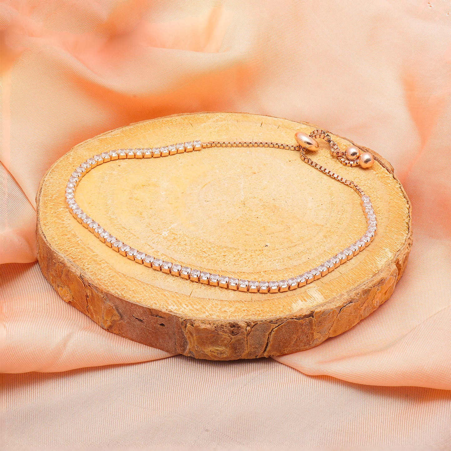 92.5 Sterling Silver Sleek Tennis Bracelet in Rose Gold
